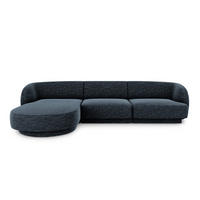 ECKSOFA links Miley aus Chenille-Stoff königsblau 4 Sitzplätze - Blau, Textil (156/255cm) - Micadoni