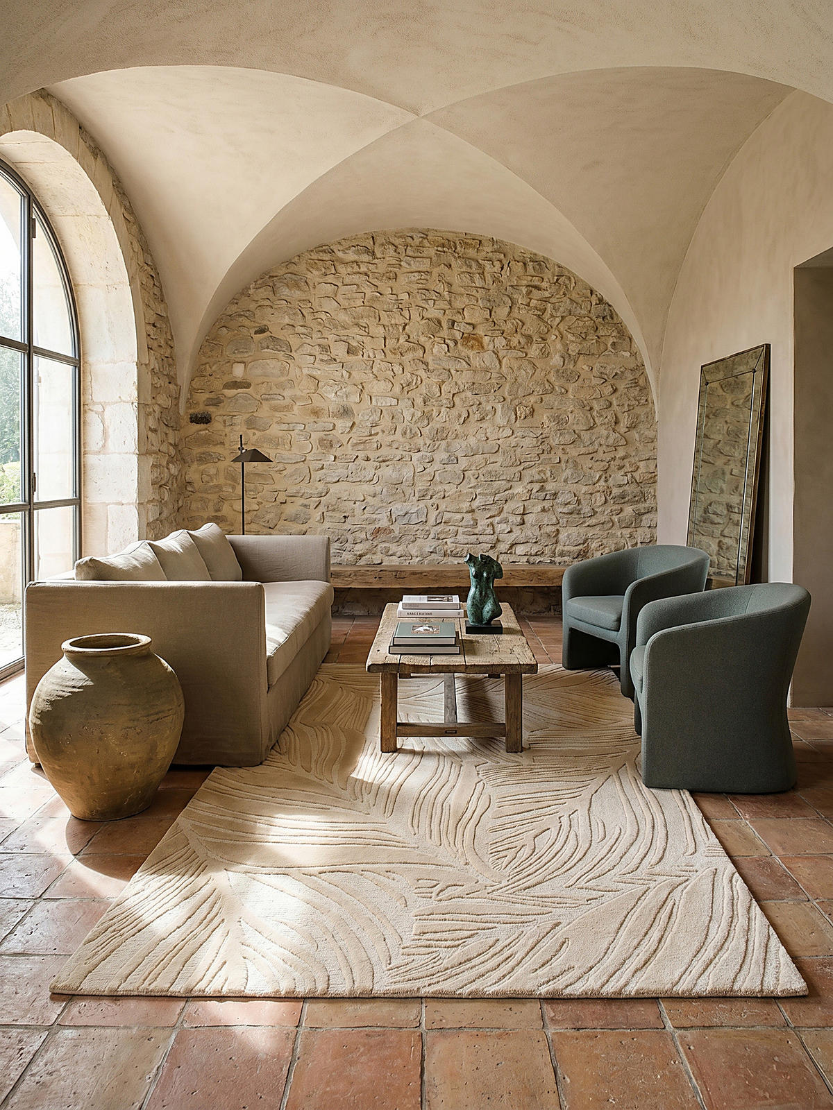 WOLLTEPPICH LEVEN, floral, Beige, 120 x 170 cm - Beige, Textil (170/120cm) - KADIMA DESIGN