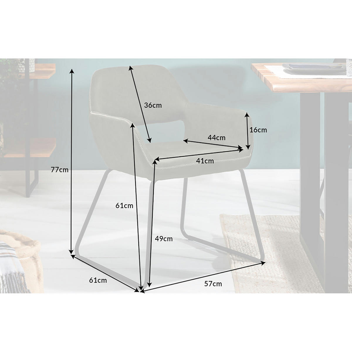 STUHL MUSTANG Microfaser Taupe 80 cm - Taupe/Schwarz, Textil/Metall (57/77/61cm) - riess-ambiente