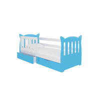 KINDERBETT Lena Kiefer weiß / blau 91 / 165 / 75cm - Blau/Weiß, Holz/Holzwerkstoff (80/160cm) - Feldmann-Wohnen