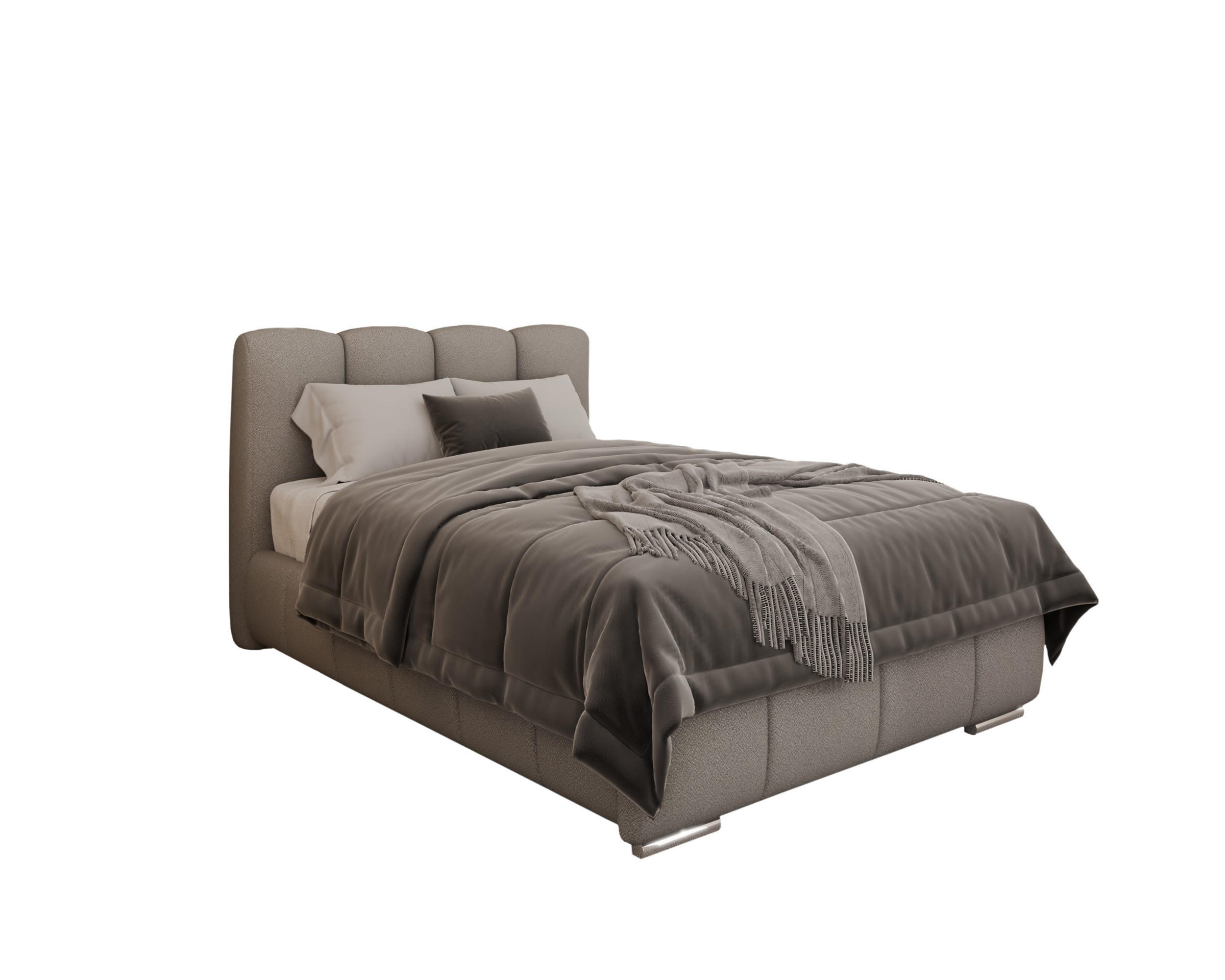 POLSTERBETT Zaira 120x200cm – Elegantes Polsterbett für modernen Wohnstil , ohne matratze, hellgrau - Hellgrau, Holz (90/200cm) - Homesy