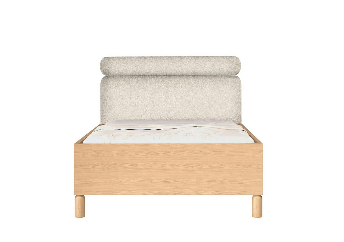 POLSTERBETT Sanden Eiche, mit Kopfteil und Bettkasten, 140x200 - Eichefarben, Holzwerkstoff - Bettso