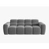 SOFA Lisa aus Samt hellgrau 3 Sitzplätze - Hellgrau, Textil (101/77/216cm) - Micadoni