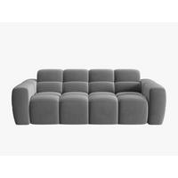 SOFA Lisa aus Samt hellgrau 3 Sitzplätze - Hellgrau, Textil (101/77/216cm) - Micadoni