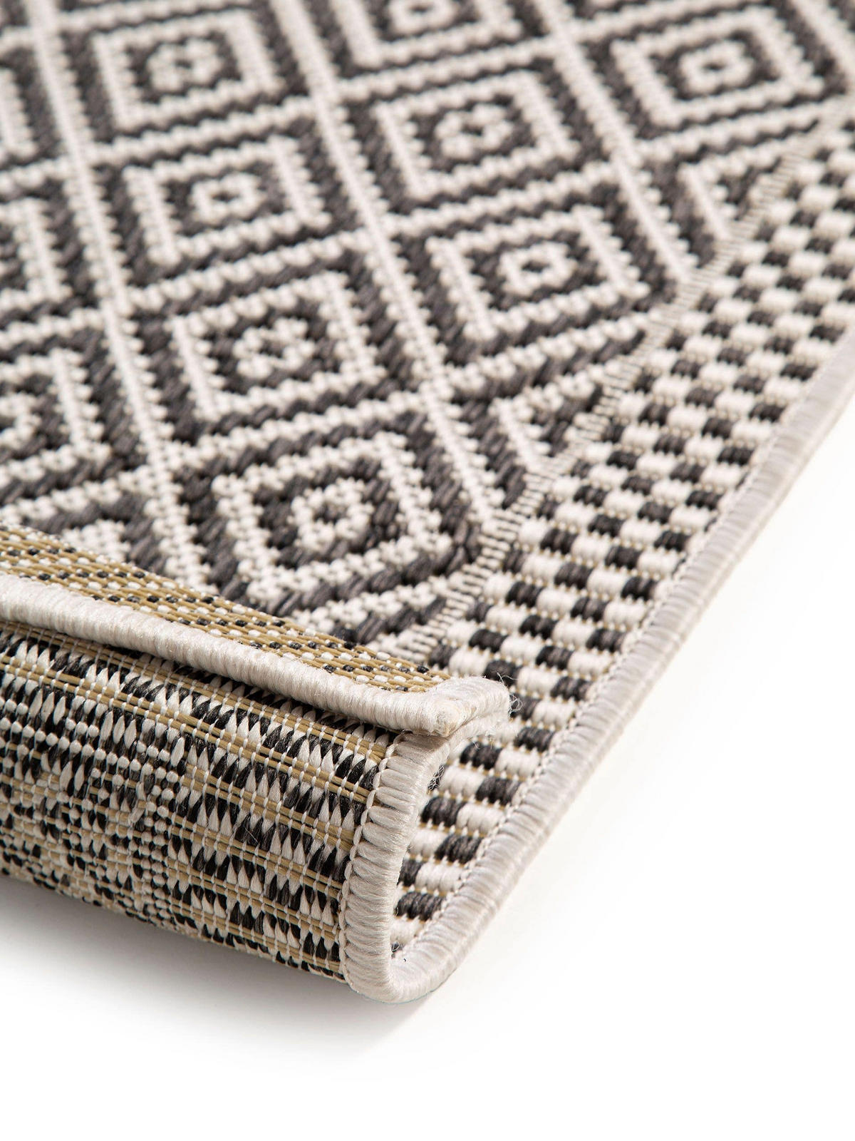 OUTDOORTEPPICH Cleo Weiß/Schwarz 240x340 cm - Weiß, Textil (240/340cm) - benuta Nest
