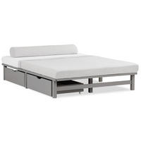 HOLZBETT mit Stauraum 140/200 cm grau - Grau, Holz (140/200cm) - Homestyle4u