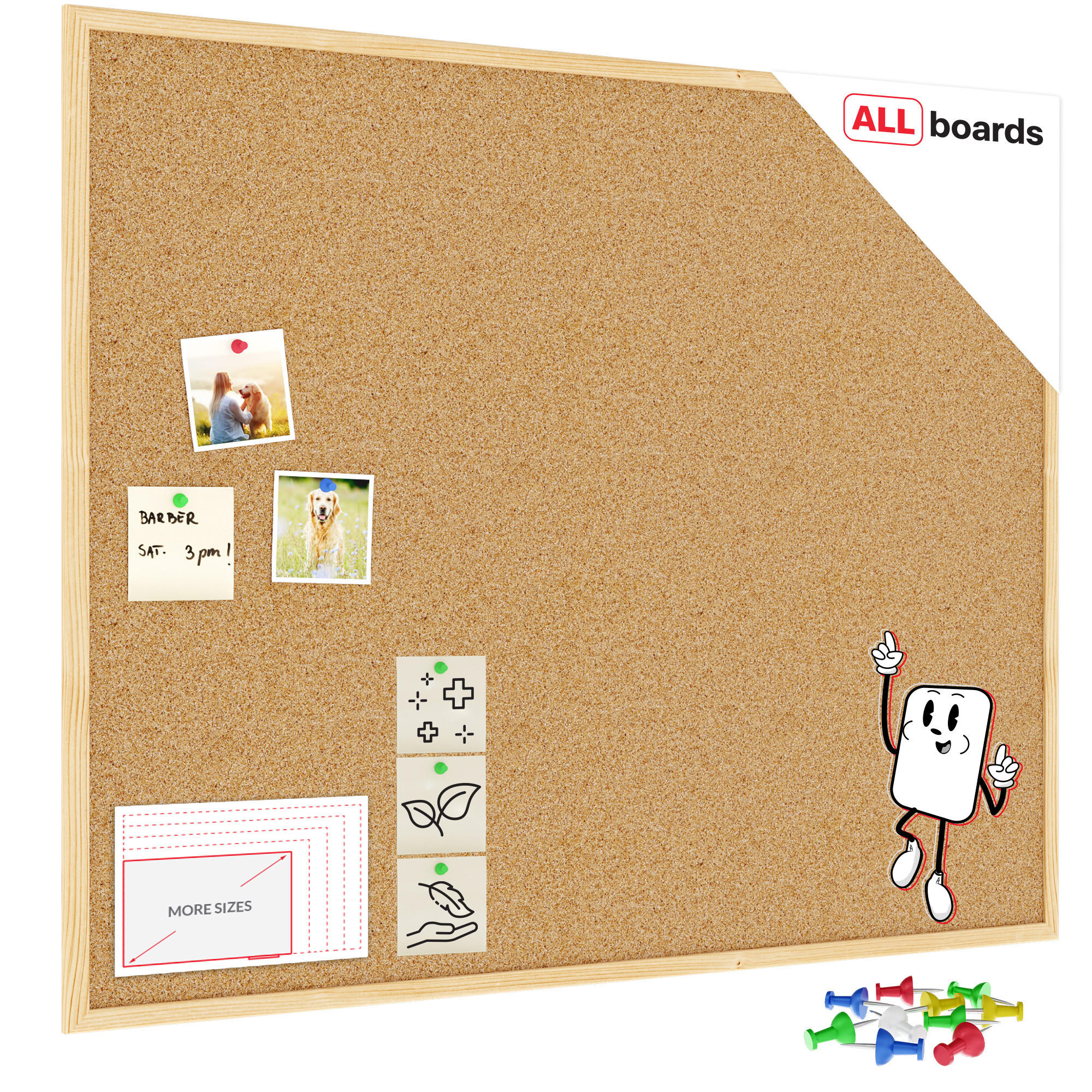 PINNWAND mit Naturholzrahmen 100x80cm - Braun, Holz (100/80/1.5cm) - ALLboards