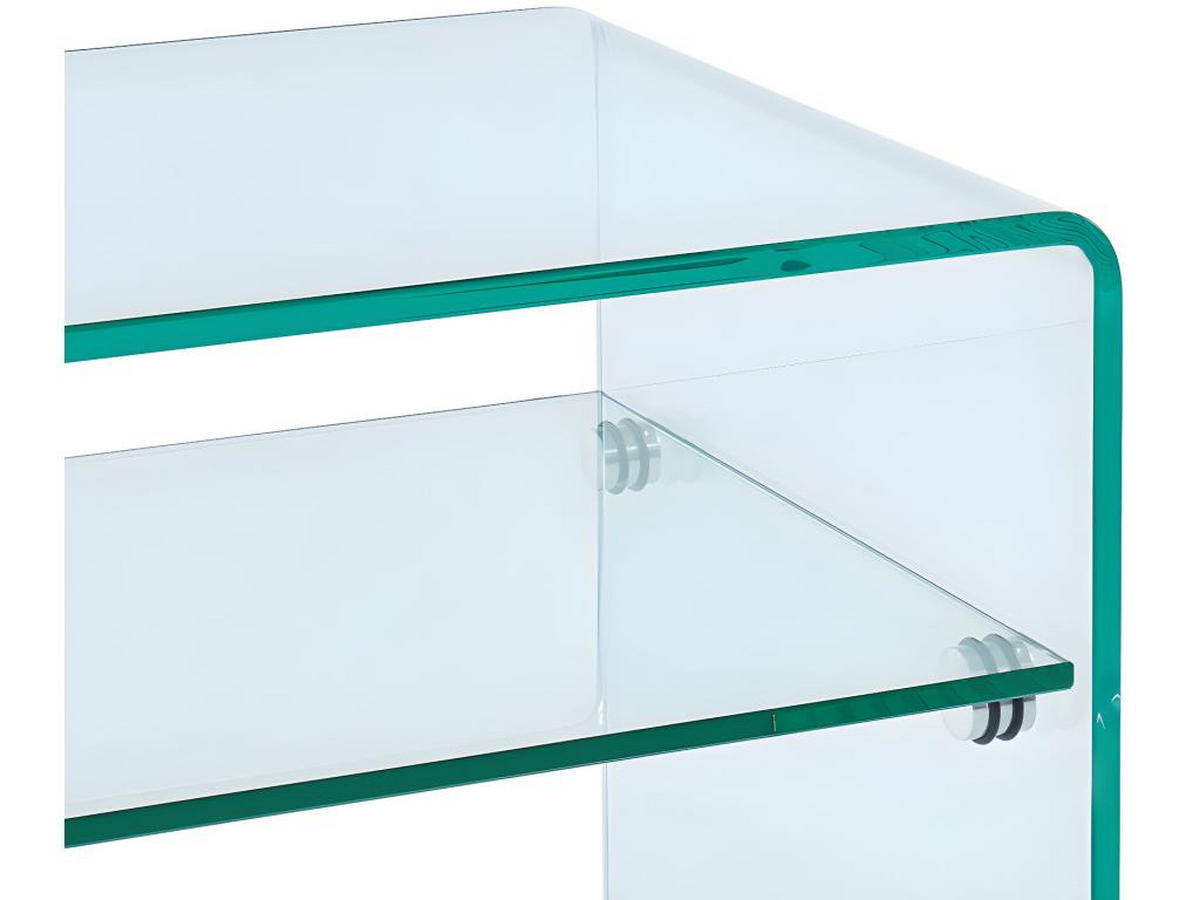 2ER-SET Nachttische mit 1 Ablage - Sicherheitsglas - STILEOS - Transparent, Glas (40/40/48cm) - Vente-Unique