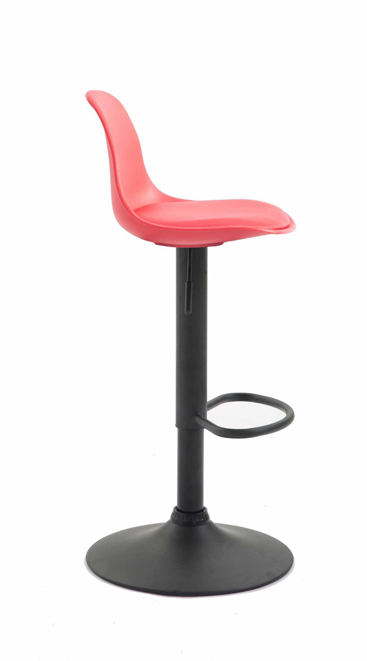 BARHOCKER Kunststoff rot - Rot/Schwarz, Kunststoff/Metall (39/82/43cm) - CLP
