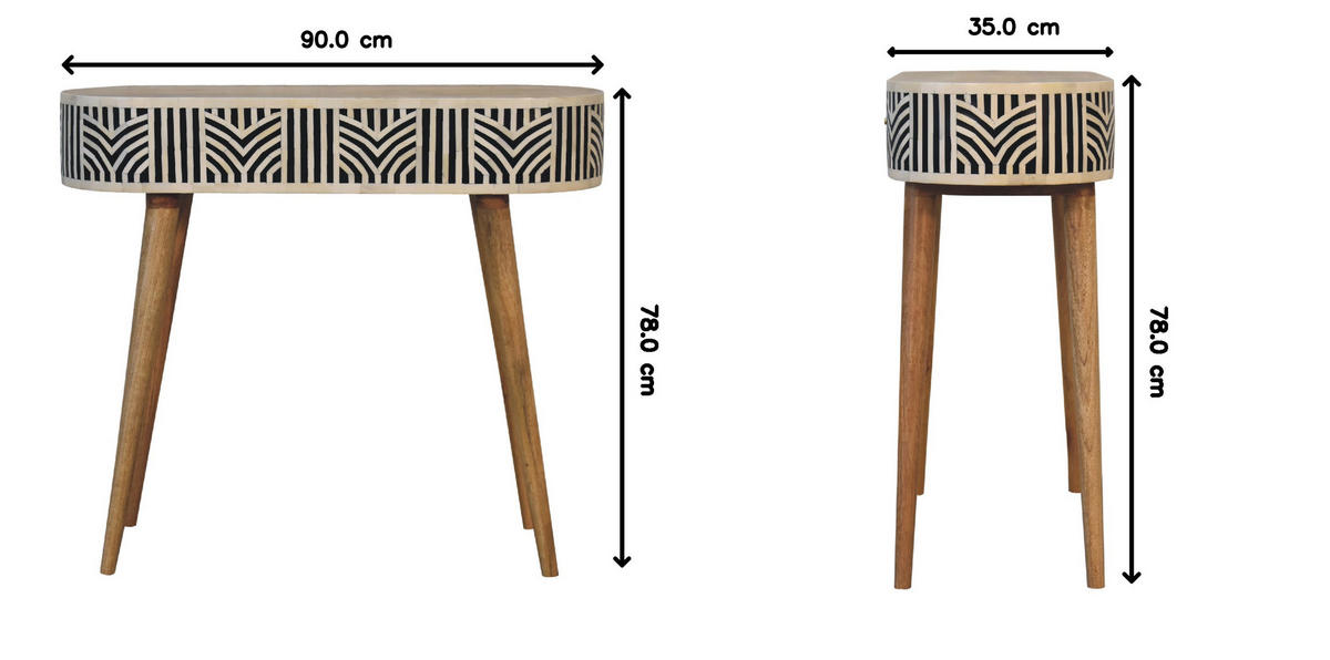 KONSOLENTISCH Edessa - Eichefarben/Messingfarben, Holz/Metall (35/90/78cm) - Artisan Furniture