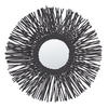 WANDSPIEGEL Rattan schwarz Sonnenform 60 cm Kalasin - Schwarz, Naturmaterialien (60/60/3cm) - Beliani
