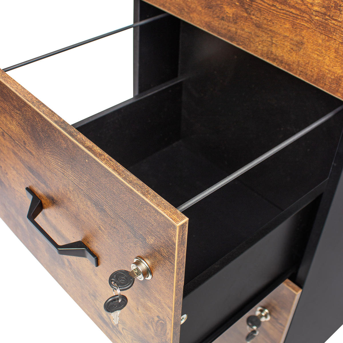 AKTENSCHRANK - Multicolor/Schwarz, Holzwerkstoff/Metall (40/103/40cm) - Relaxdays