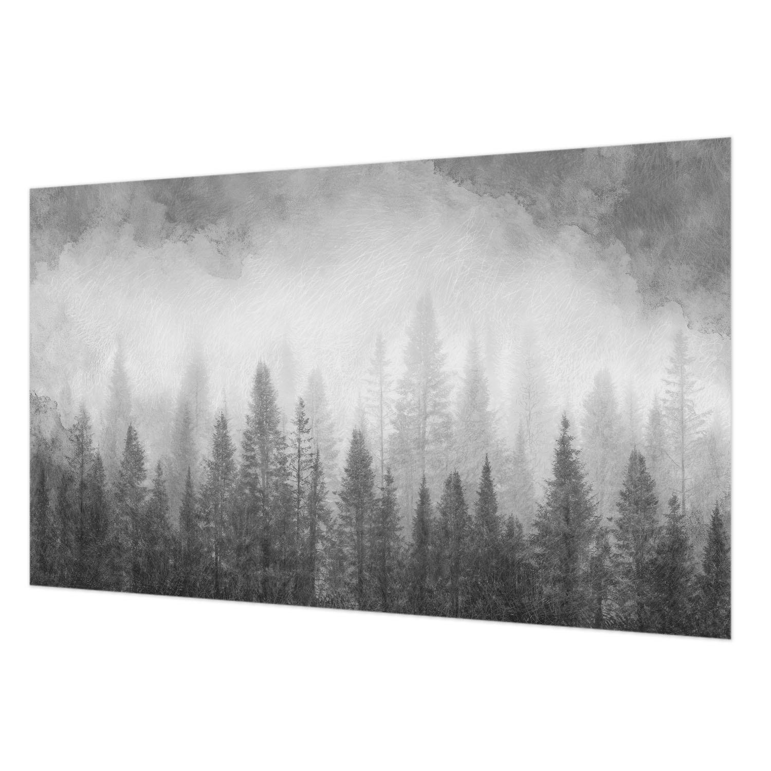 FOTOTAPETE 416x254 cm - Waldnebel - Grau, Textil (416/254cm) - Wallfluent