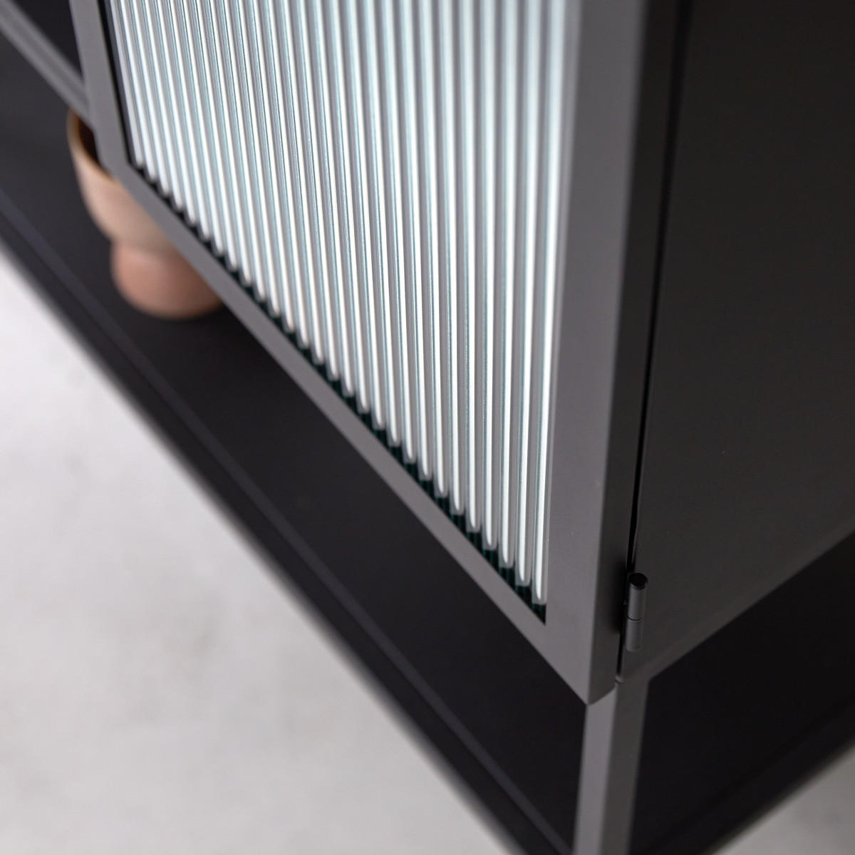 VITRINENSCHRANK Antonin Schwarz aus Metall - Schwarz, Metall (80/170/37cm) - Tikamoon