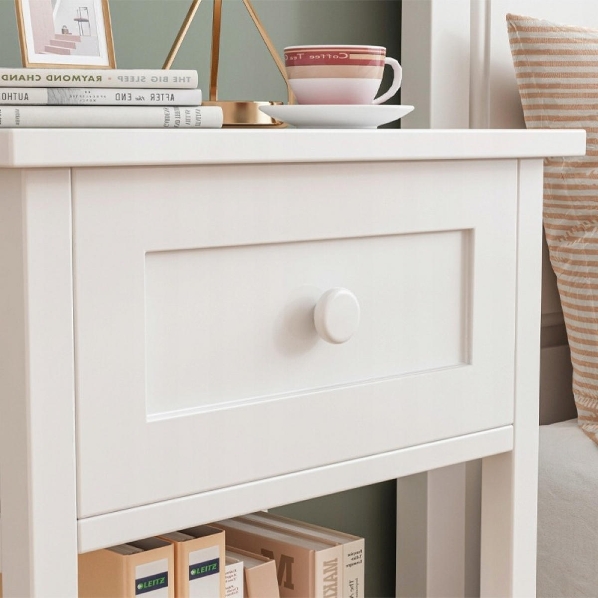 NACHTTISCH weiß 45/68/30 cm - Weiß, Holzwerkstoff (40/68/30cm)