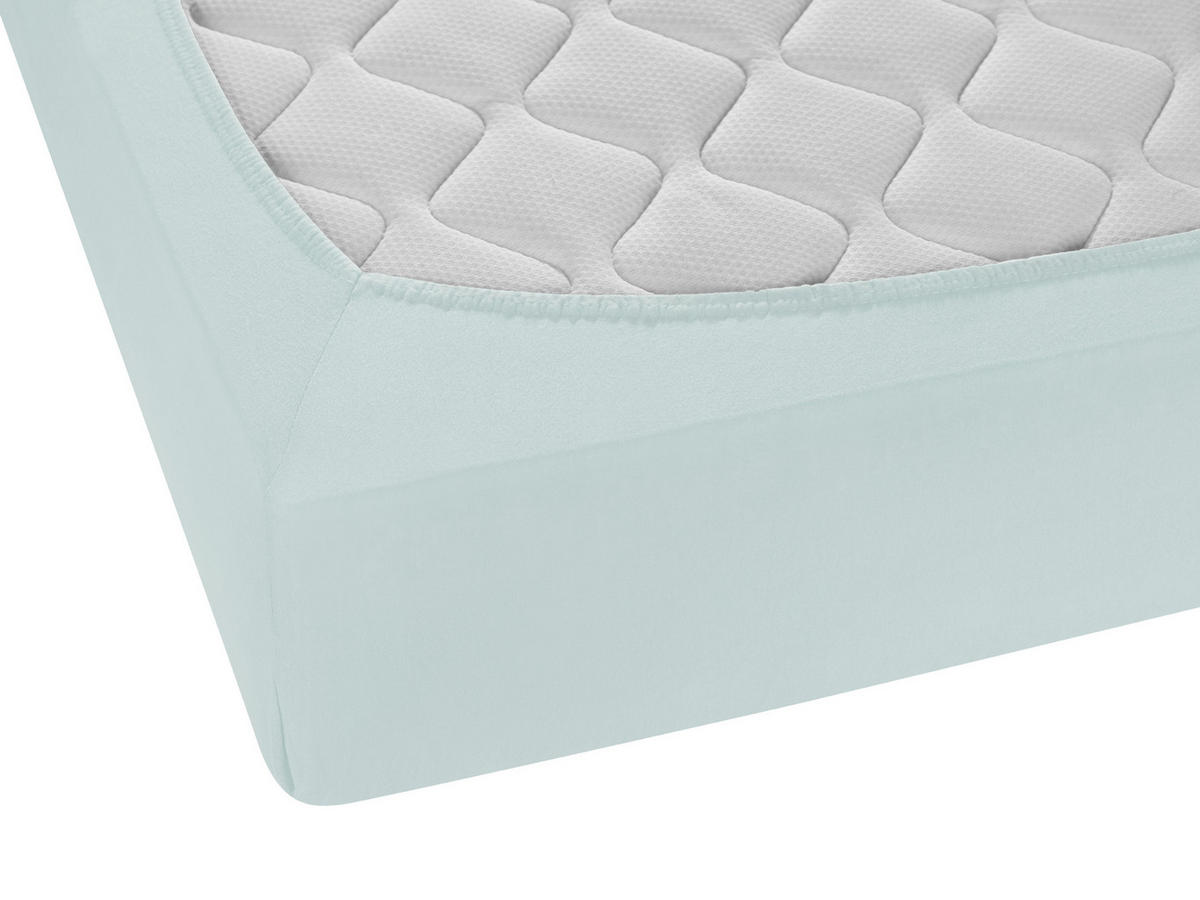 SPANNBETTTUCH Jersey antarktis, 90x190 cm - 100x200 cm - Hellblau, Textil (100/200cm) - biberna Sleep & Protect