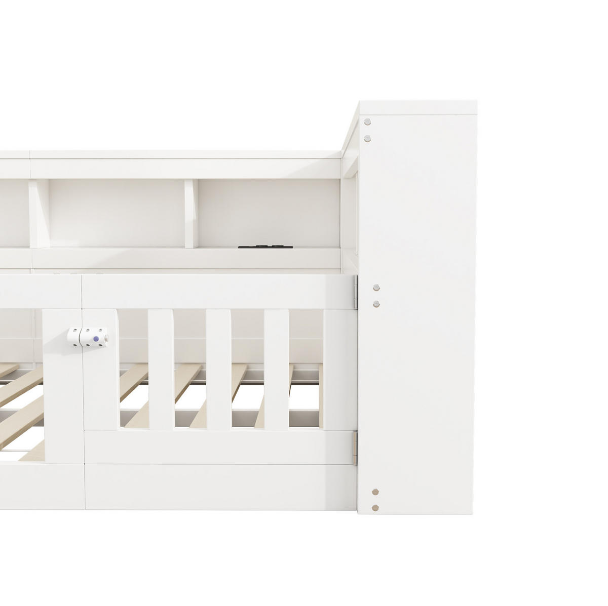 TAGESBETT mit Stauraum und USB 140x200 cm Weiß - Weiß, Holzwerkstoff (140/200cm) - Beauniv