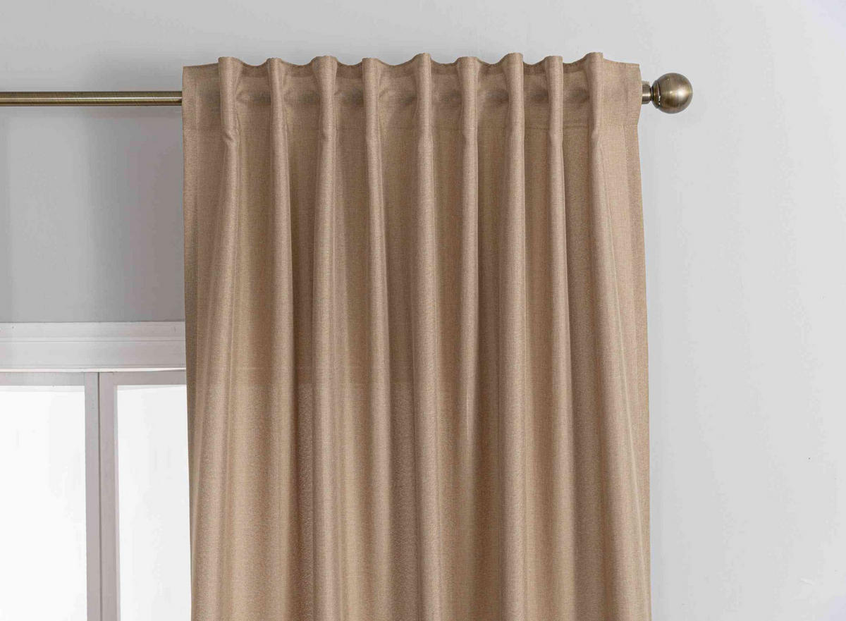 GARDINE Wellenvorhang Wien 245x145 cm Taupe - Taupe, Textil (145/245cm) - Gardinenbox