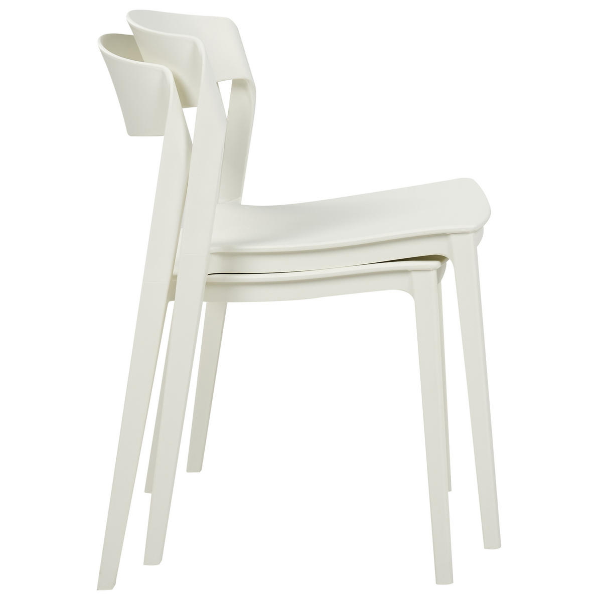 JÍDELNÍ ŽIDLE sada 2 ks Plast Bílá Somers - bílá, plast (48/77/51cm) - Beliani