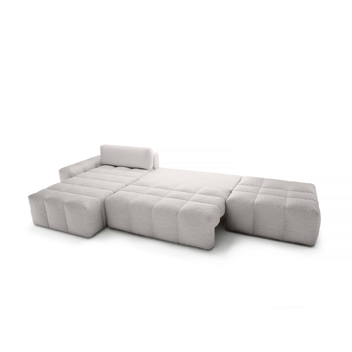 ECKSOFA mit Schlaffunktion Liptitz La, Hellgrau - Hellgrau, Textil (100/363cm) - Fedve