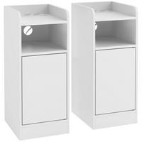 NACHTTISCH 2er Set Spanplatte Weiß - Weiß, Holzwerkstoff (25/60/30cm) - HOMCOM