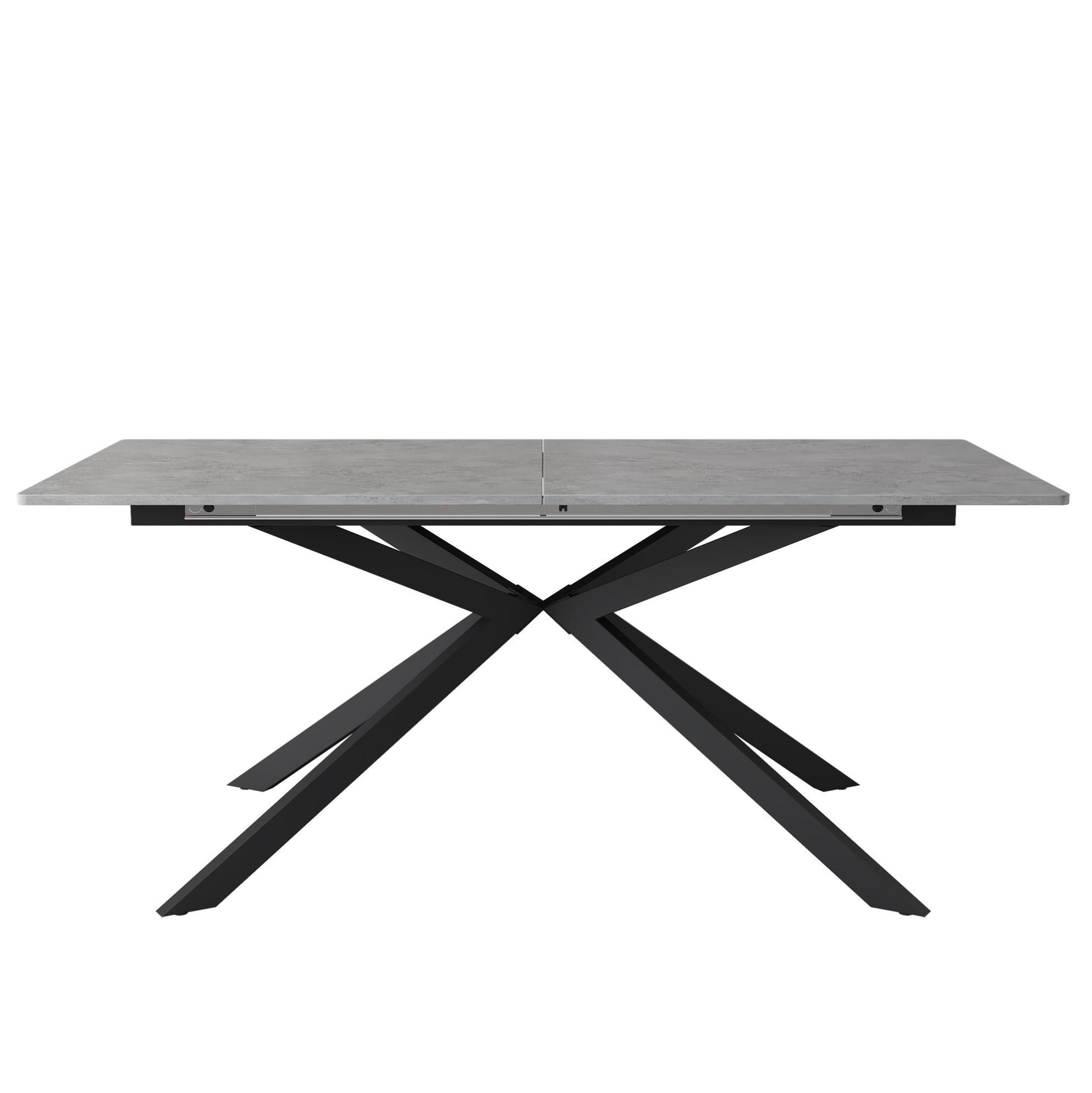 Redom ROZKLÁDACÍ jídelní stůl 150/180/70/76 cm s automatickým rozkladem a křížovou podnoží, Černá/šedá