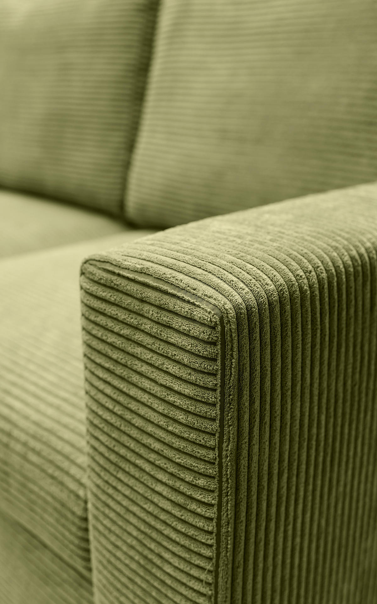 ECKSOFA Nalika Pistaziengrün mit Cordbezug - Schwarz/Hellgrün, Holz/Textil (230/143cm) - Selsey