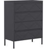 KOMMODE schwarz 4 Schubladen Matana - Schwarz, Metall (80/102/40cm) - Beliani