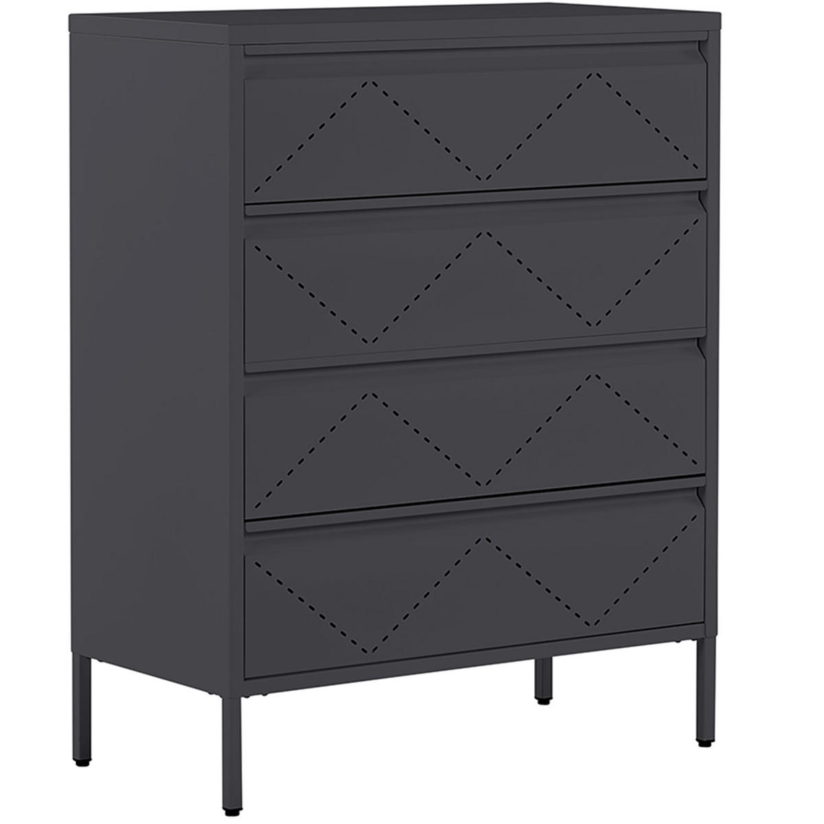 KOMMODE schwarz 4 Schubladen Matana - Schwarz, Metall (80/102/40cm) - Beliani