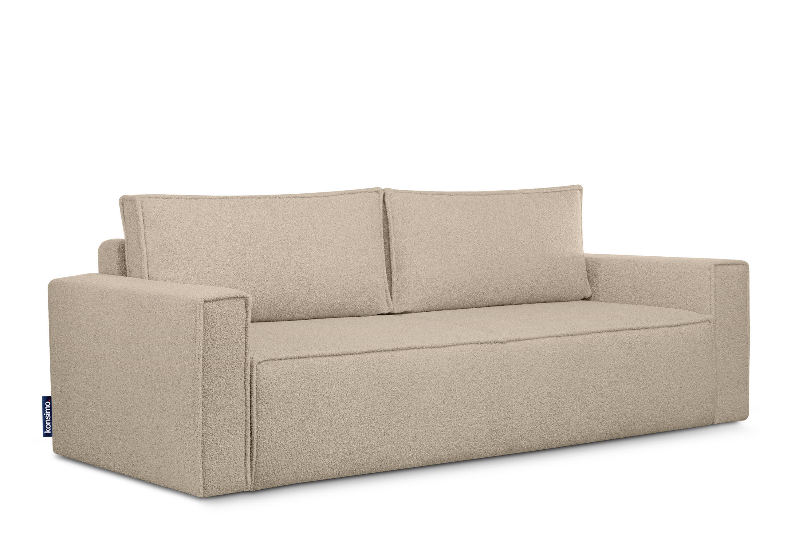 3-SITZER-SOFA NAPI II mit Schlaffunktion, hellbeige - Beige, Textil (228/89/101cm) - KONSIMO®