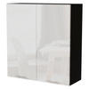 HÄNGESCHRANK Essen W4/90 Weiß Hochglanz / Schwarz Matt 90 / 32,5 / 96cm - Weiß Hochglanz/Schwarz, Holz/Holzwerkstoff (90/96/32.5cm) - Feldmann-Wohnen