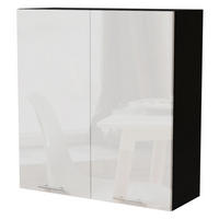 HÄNGESCHRANK Essen W4/90 Weiß Hochglanz / Schwarz Matt 90 / 32,5 / 96cm - Weiß Hochglanz/Schwarz, Holz/Holzwerkstoff (90/96/32.5cm) - Feldmann-Wohnen