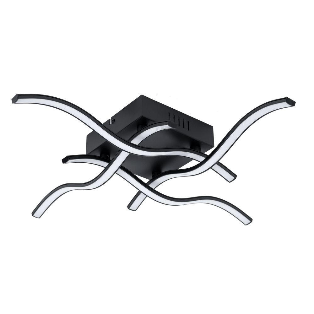 LED DECKENLEUCHTE Wellen Design Schwarz - Schwarz, Metall (55/55/9cm)