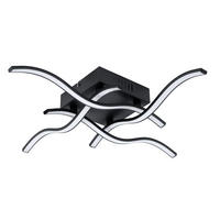 LED DECKENLEUCHTE Wellen Design Schwarz - Schwarz, Metall (55/55/9cm)