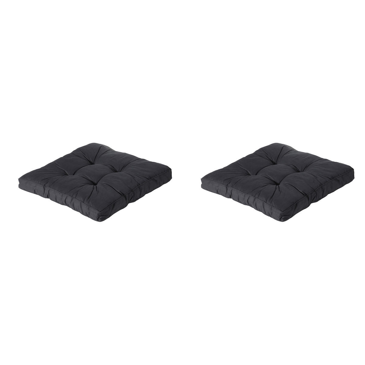 SITZKISSEN Basic 60/60 cm 2er-Set - Schwarz, Textil (60/8/60cm) - Madison