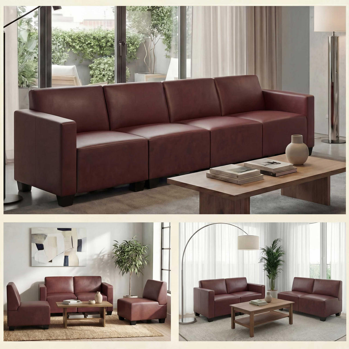 4-SITZER SOFA Rotbraun - Rotbraun, Textil (250/76/72cm) - MCW