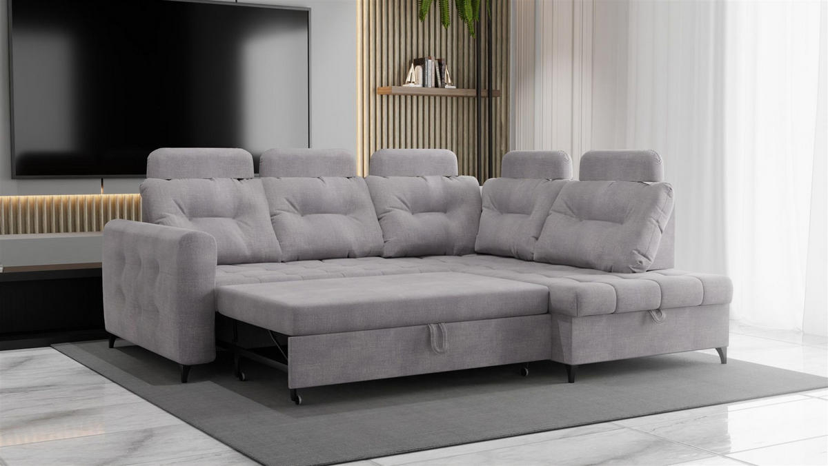 ECKSOFA Wendie - Dunkelblau, Holzwerkstoff/Textil (250/200cm) - Fun Möbel