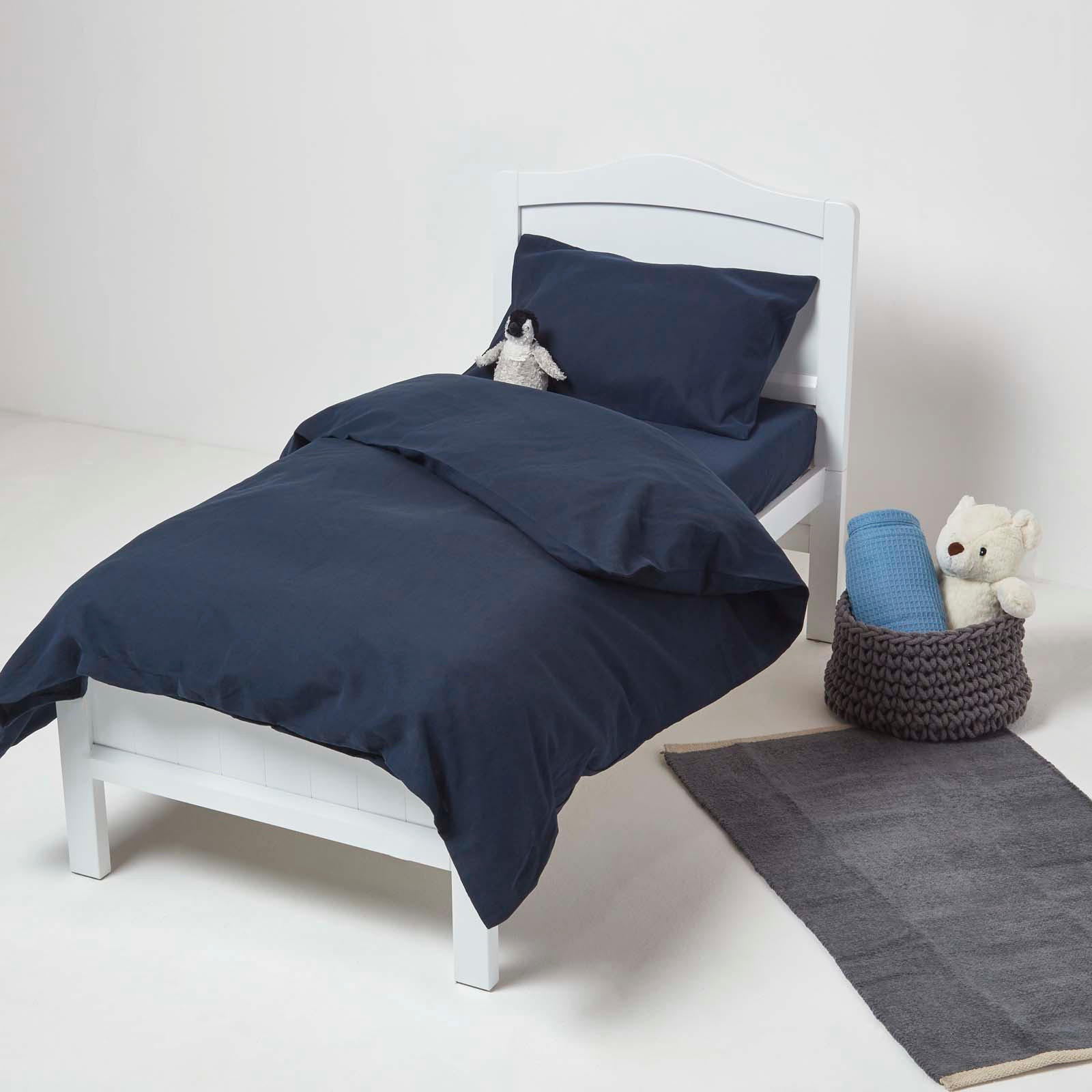 KINDERBETTWÄSCHE Leinen - Dunkelblau, Textil (120/150cm) - Homescapes