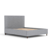 POLSTERBETT Etero Grau 160/200 cm im Chenille-Stoff - Wengefarben/Naturfarben, Holz/Holzwerkstoff (160/200cm) - Maison de Reve