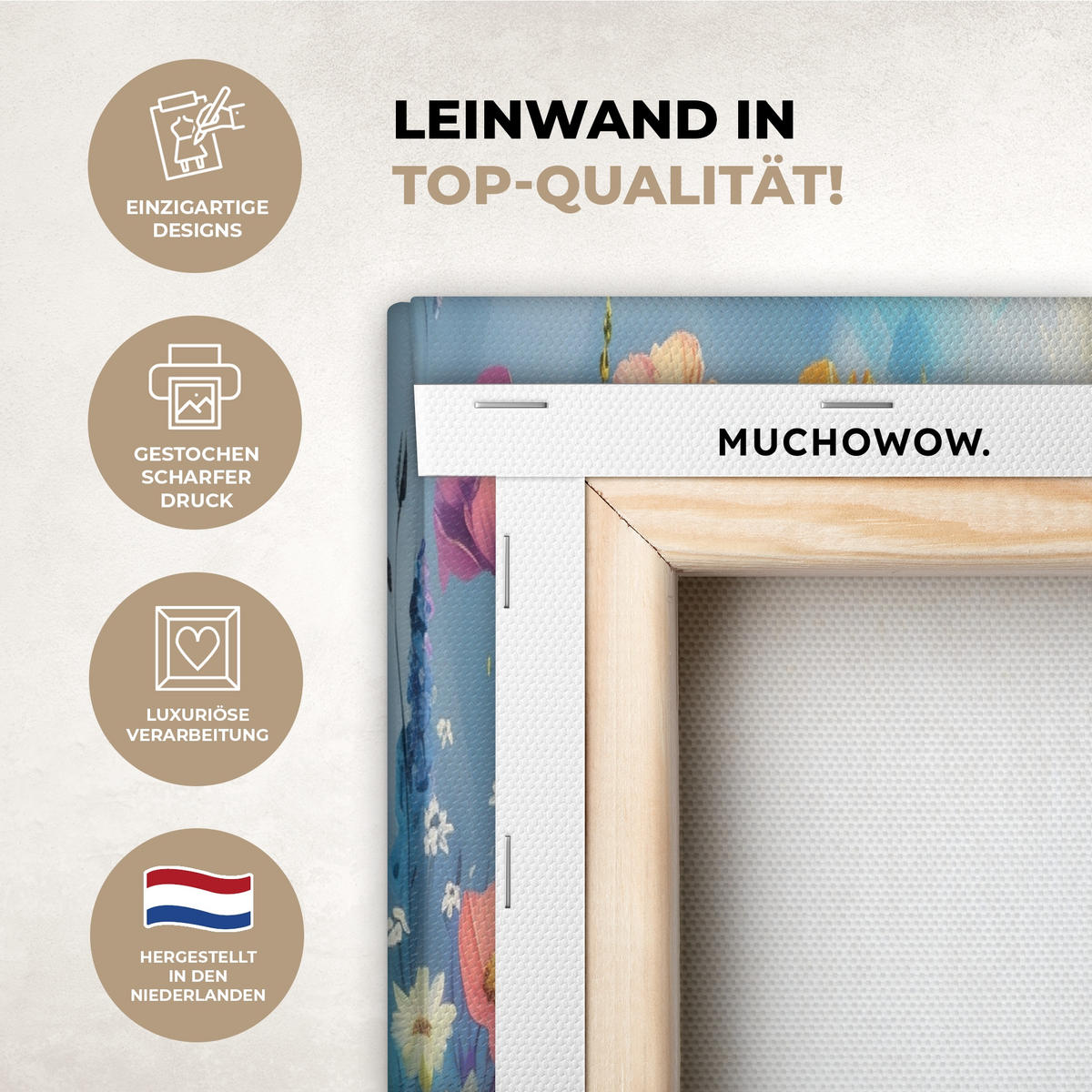 LEINWANDBILD 3er Set Blumen - Frühling - Farbenfroh - Sommerlich 180x80 cm - Orange, Textil (180/80cm) - MuchoWow