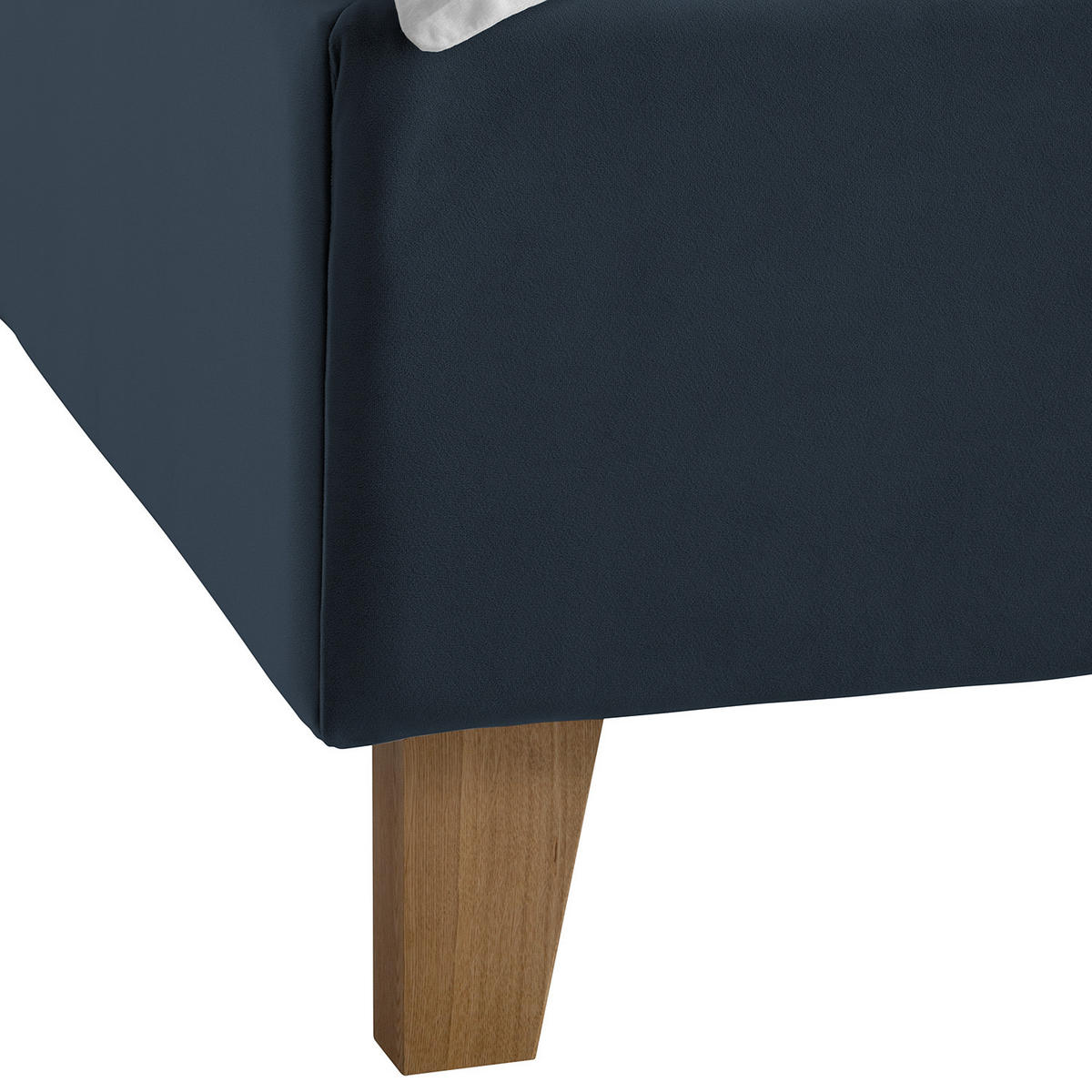 POLSTERBETT - Samt - Dunkelblau, Holz/Textil (140/200cm) - home24