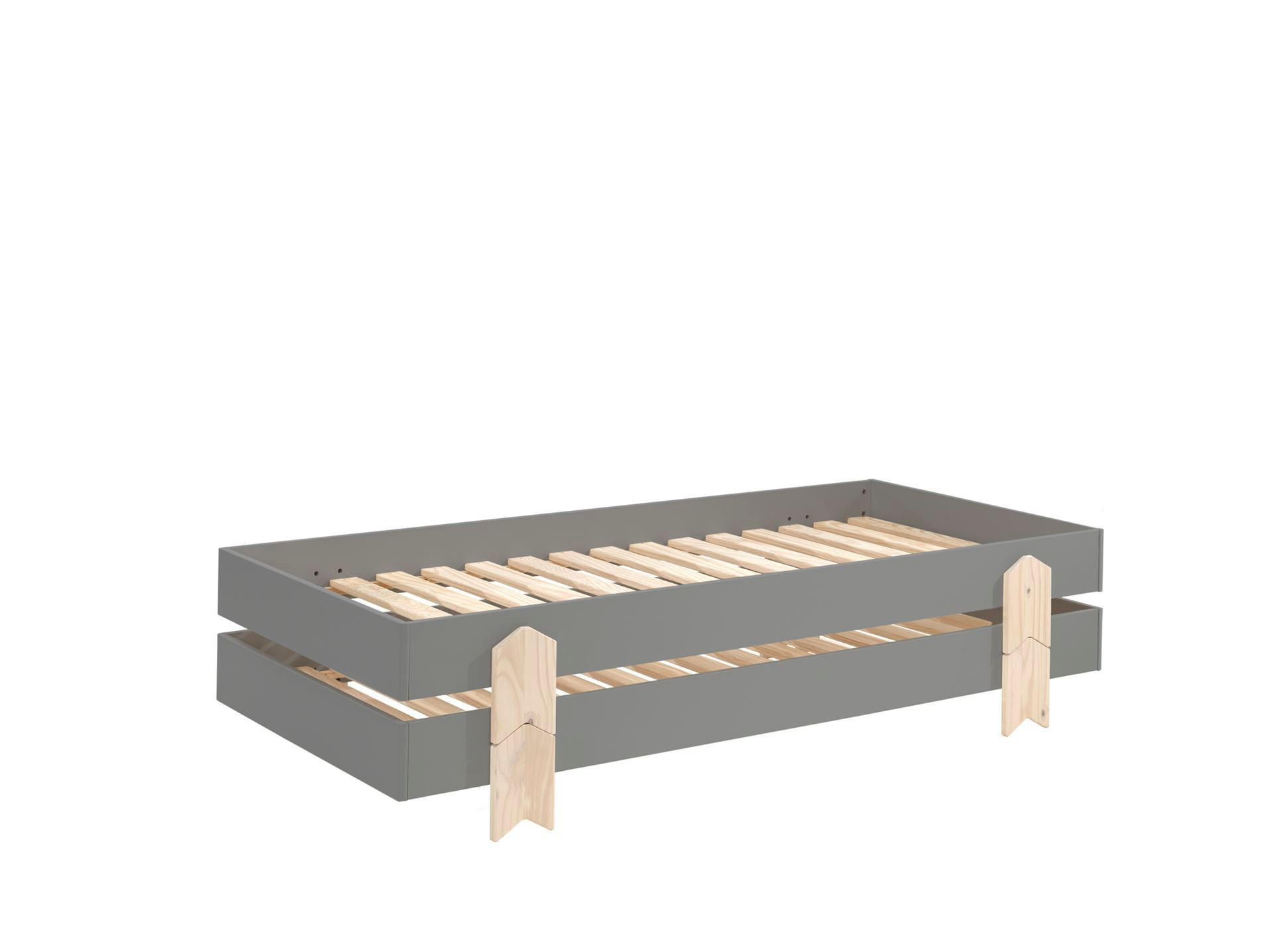 STAPELBETT (2er Set) Karlene 204x48x94 aus MDF in Grau - Grau, Holzwerkstoff (90/200cm) - 58aufmkessel