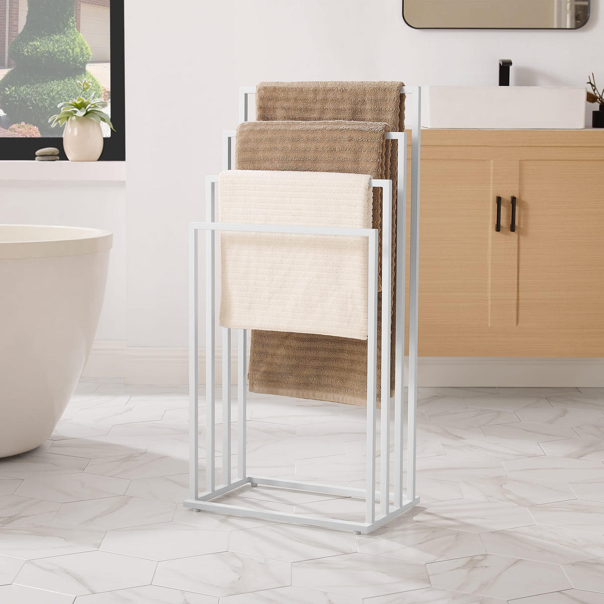 HANDTUCHHALTER in Weiß - Weiß, Metall (45/93.5/29cm) - Home Collective