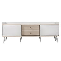 TV-SCHRANK in Weiß/Holzoptik mit Schiebetüren und Schubladen 160/40/58 cm - Weiß, Holzwerkstoff (160/58/40cm) - Redom