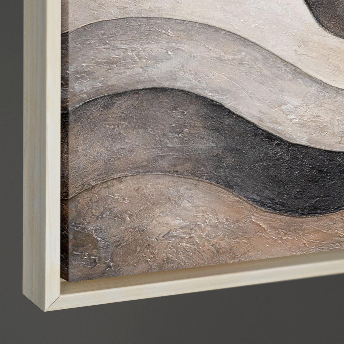 GEMÄLDE Sandwellen Schattenfugenrahmen Beige 120x60 cm - Beige, Holz (120/60cm) - YS-art gallery