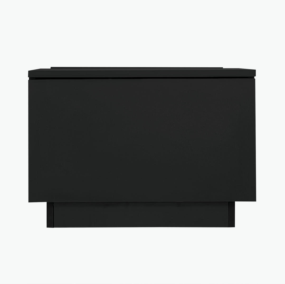 COUCHTISCH 100/50/35,5 cm aus Spanplatte mit LED-Beleuchtung, App-Steuerung, 2 Schubladen und Glasplatte, Schwarz - Schwarz, Holzwerkstoff (100/50/35.5cm) - Redom