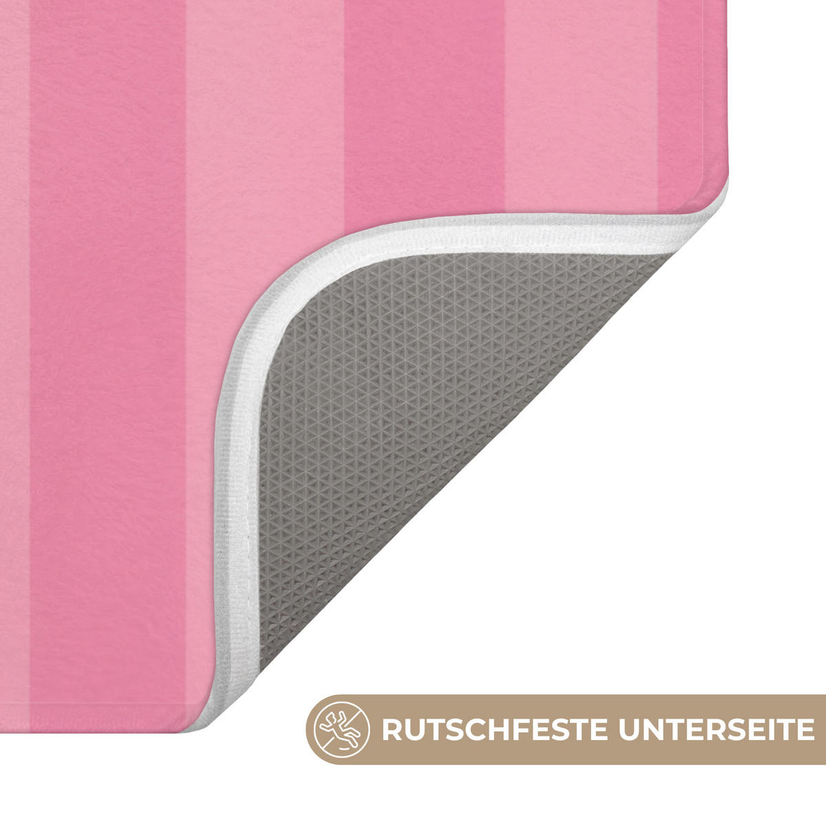KOUPELNOVÁ PŘEDLOŽKA Pruhované - růžové - Chéri 80x50 cm - růžová, textil/plast (80/50cm) - OnlyWow