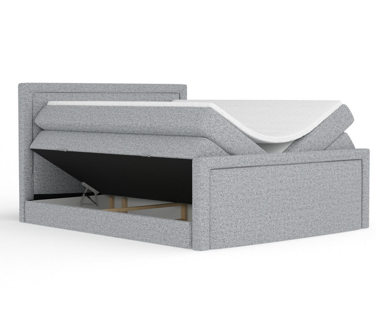 BOXSPRINGBETT Lavenda Grau 140/200 cm - Schwarz/Grau, Holz/Holzwerkstoff (140/200cm) - Maison de Reve