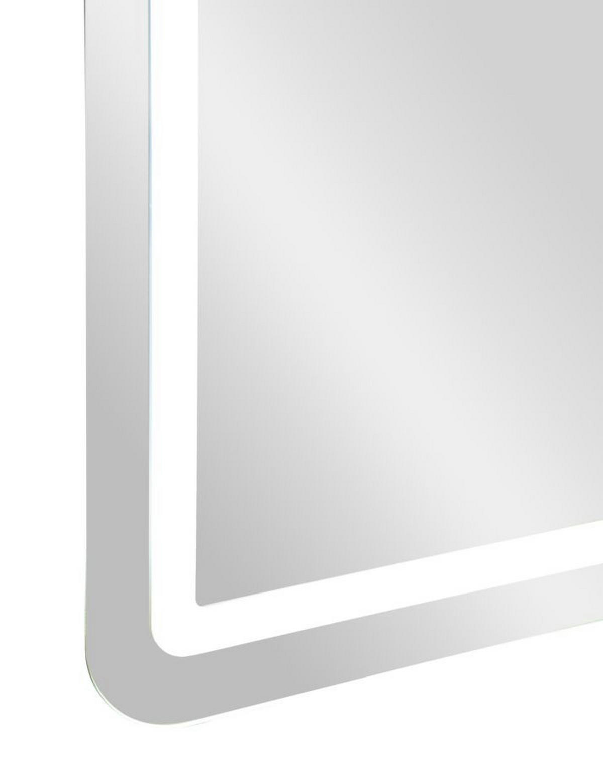 WANDSPIEGEL Simple, silberfarben, Spiegelglas, 60 x 3,5 x 80 cm, rechteckig, LED - Silberfarben, Glas (60/80/3.5cm) - Mauro Ferretti