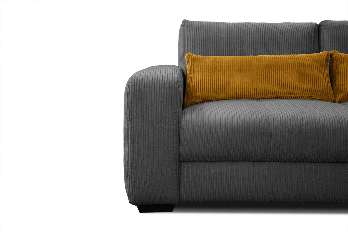 SOFA OLI 3-Sitzer, dunkelgrau - Dunkelgrau, Holz/Textil (208/91/108cm) - Courtois Laville